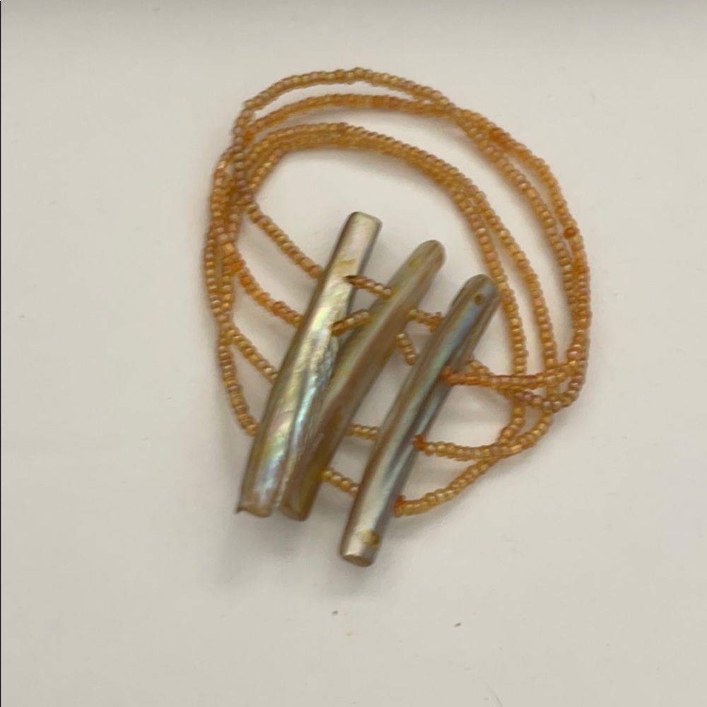 COPY - Artisan Amber beaded & Shell stretch bracelet